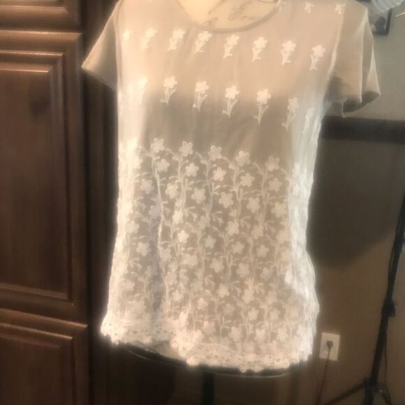 Kim Rogers Petite Small Women's Taupe Blouse - Picture 2 of 15